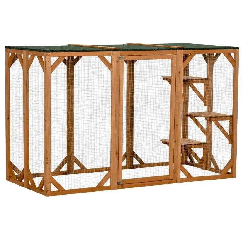 PawHut Catio Outdoor Enclosure - 70.75" x 31.5" x 44" - Orange | OmniaPaws