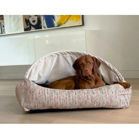 Bowsers Canopy Dog Bed - Cloud / Faux Fur / Small | OmniaPaws