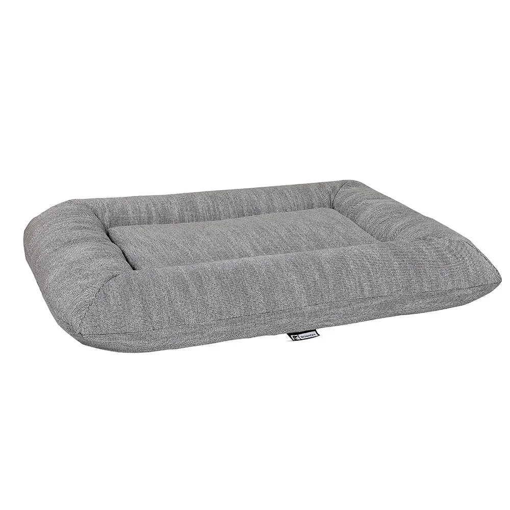 Bowsers Hugo Futon Dog Bed - Stone Grey / Performance Woven / Medium | OmniaPaws