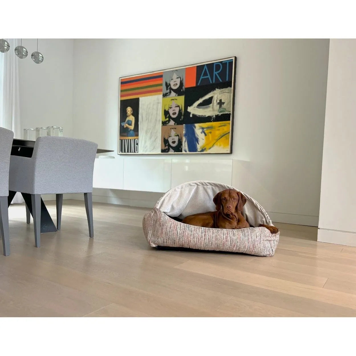 Bowsers Canopy Dog Bed - Cloud / Faux Fur / Small | OmniaPaws