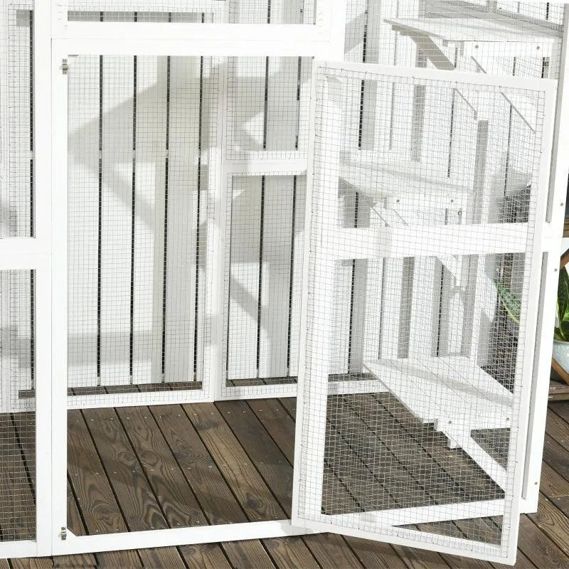 PawHut Catio Outdoor Enclosure - 71" x 38.5" x 71" - Gray | OmniaPaws