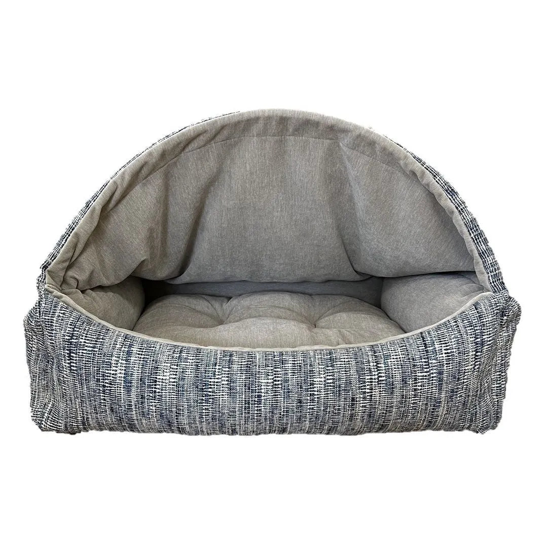 Bowsers Canopy Dog Bed - Cloud / Faux Fur / Small | OmniaPaws