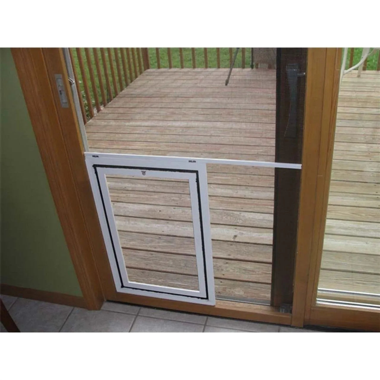 Screen Pet Door for Sliding Screens - Medium (7" x 9") / White | OmniaPaws