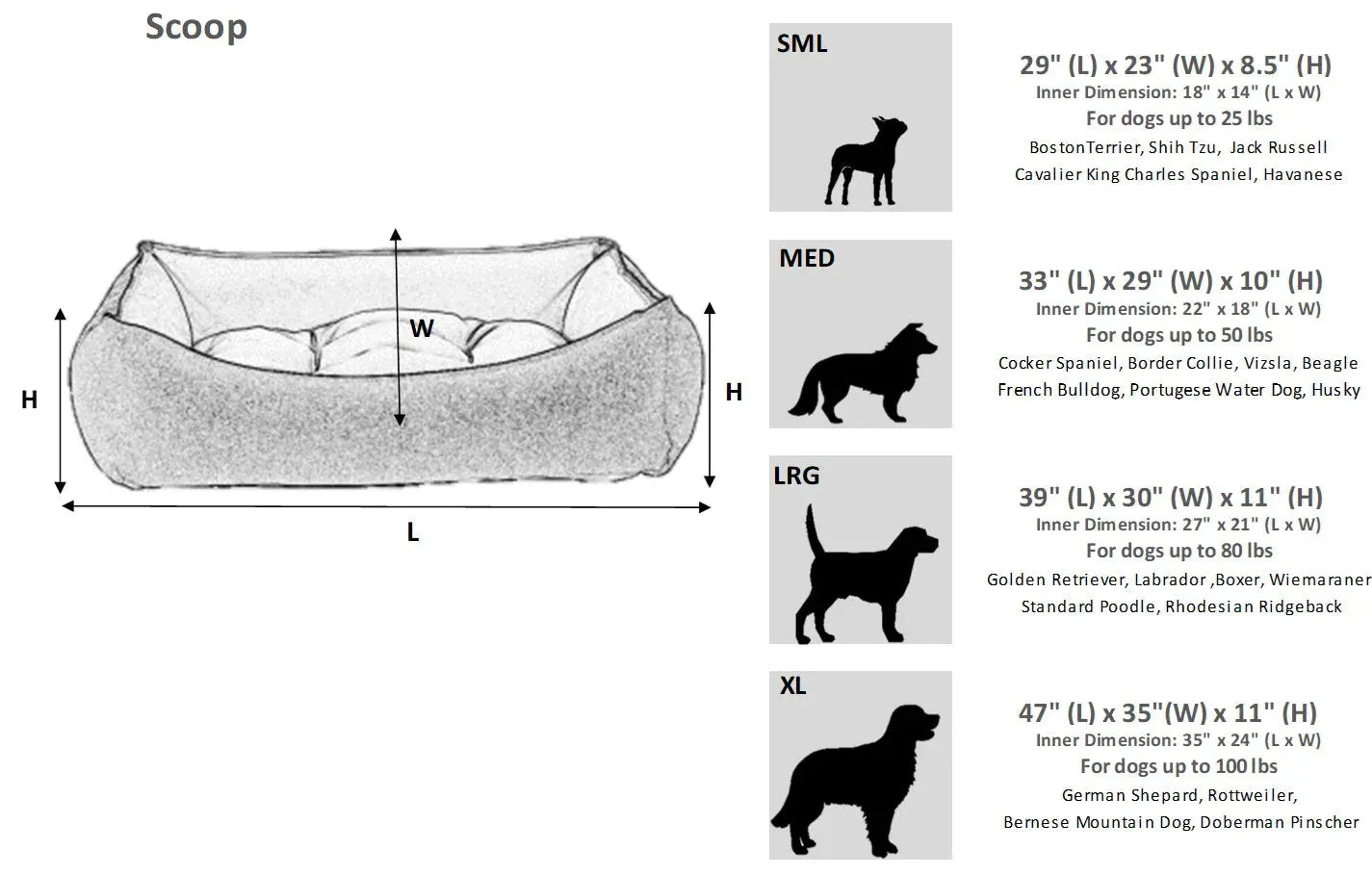 Bowsers Signature Scoop Dog Bed | OmniaPaws