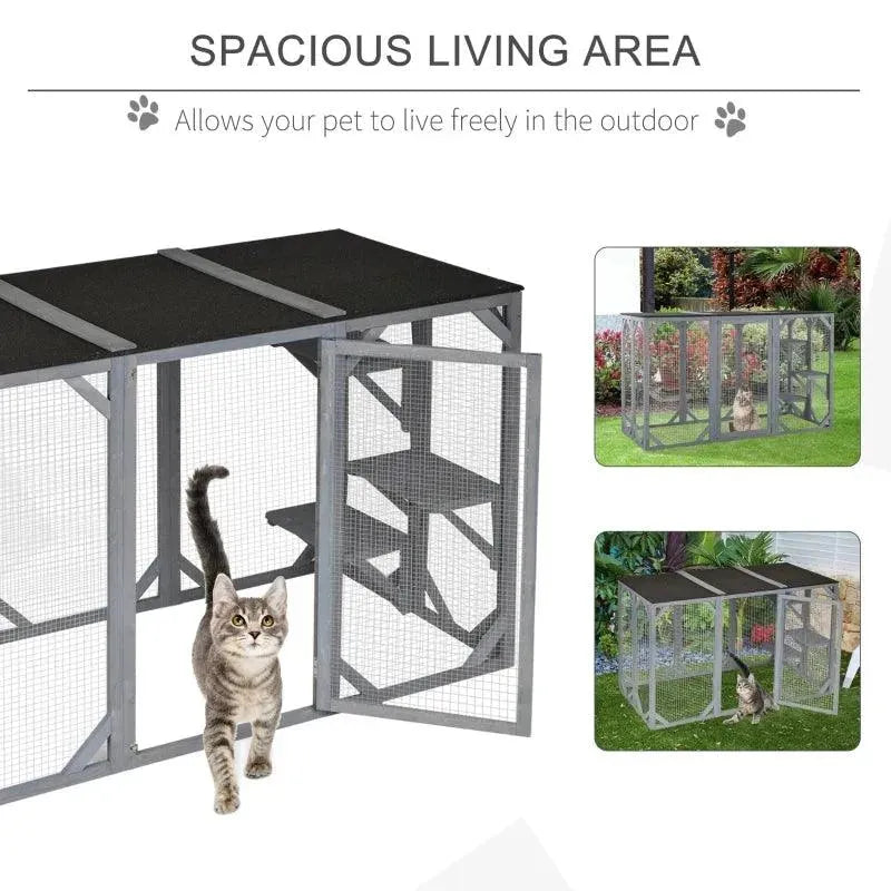 PawHut Catio Outdoor Enclosure - 70.75" x 31.5" x 44" - Orange | OmniaPaws