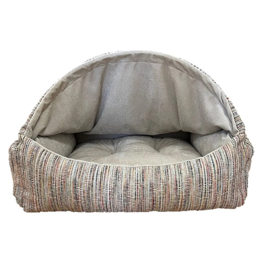 Bowsers Canopy Dog Bed - Cloud / Faux Fur / Small | OmniaPaws