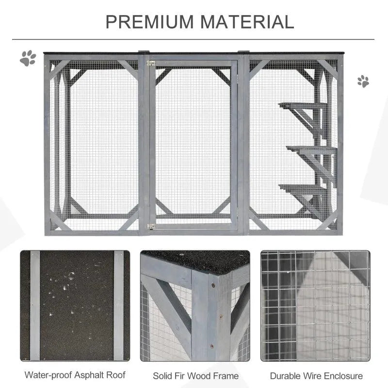 PawHut Catio Outdoor Enclosure - 70.75" x 31.5" x 44" - Orange | OmniaPaws