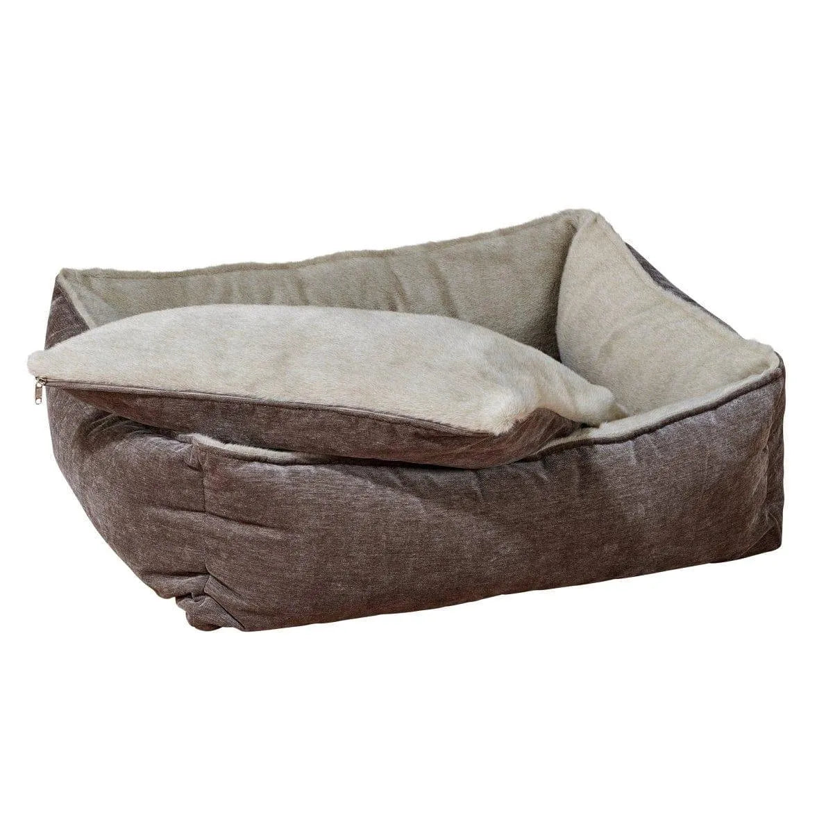 Bowsers B-Lounge Dog Bed - Fawn / Faux Fur / Small | OmniaPaws