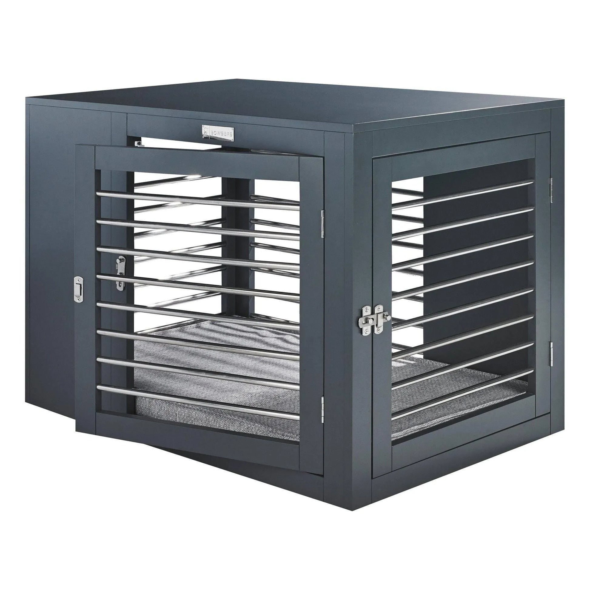 Bowsers Moderno Dog Crate - Grey / Medium | OmniaPaws