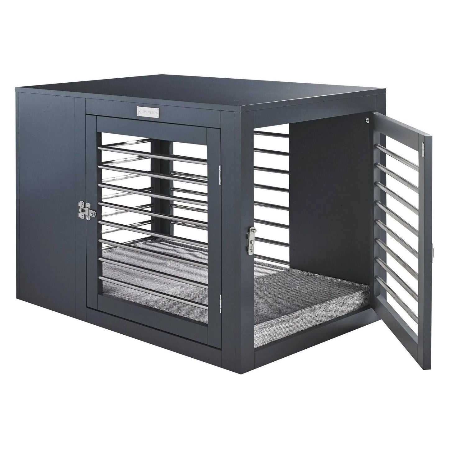 Bowsers Moderno Dog Crate - Grey / Medium | OmniaPaws