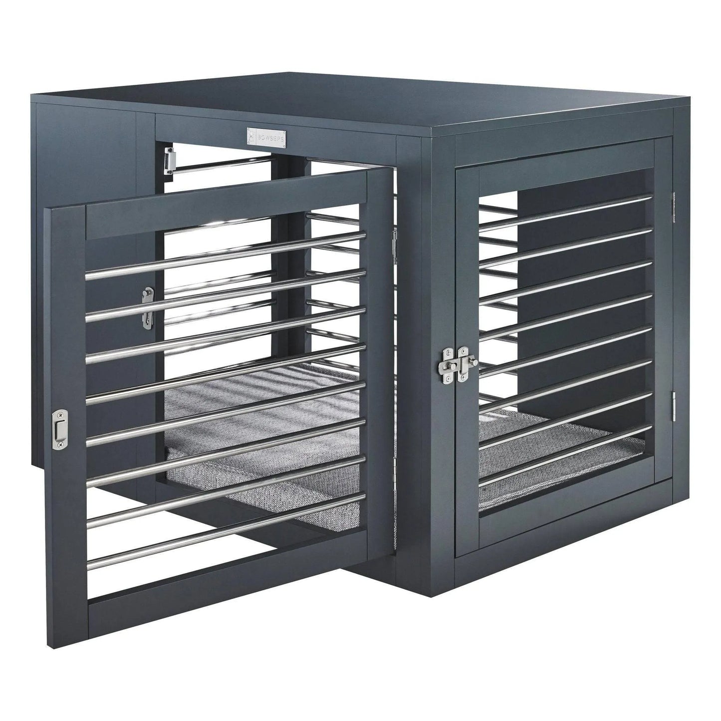 Bowsers Moderno Dog Crate - Grey / Medium | OmniaPaws