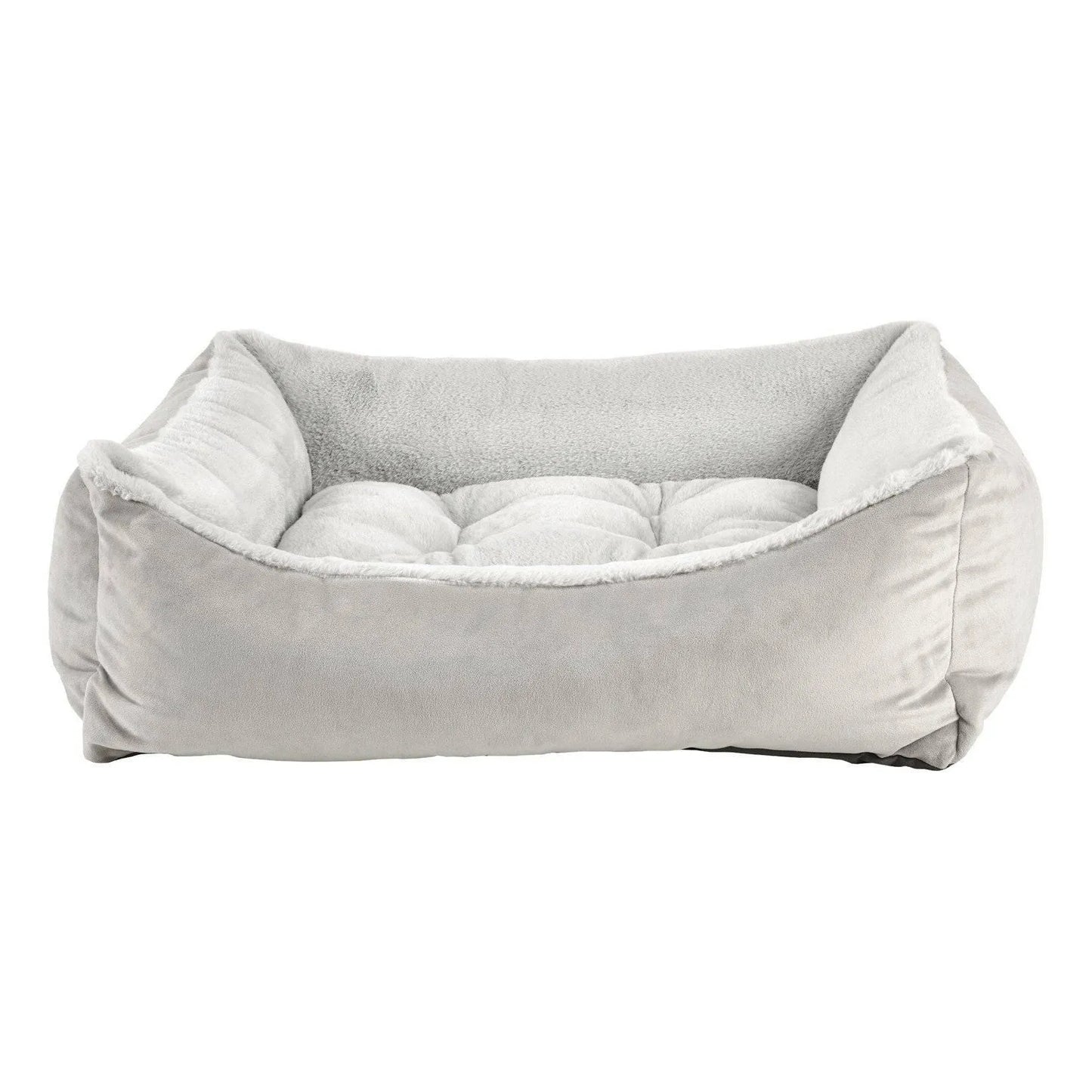 Bowsers Scoop Dog Bed - Cloud / Faux Fur / Small | OmniaPaws