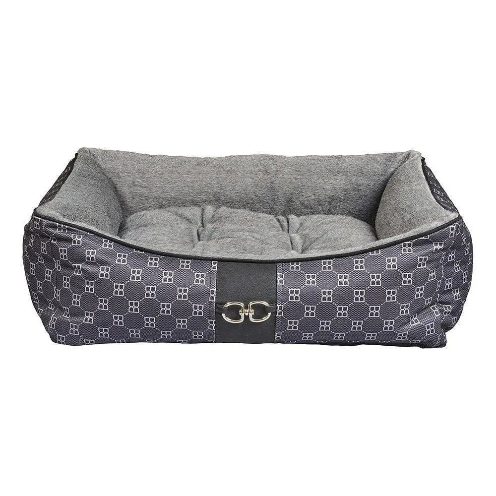 Bowsers Signature Scoop Dog Bed - Signature Noir / Microvelvet / Small | OmniaPaws