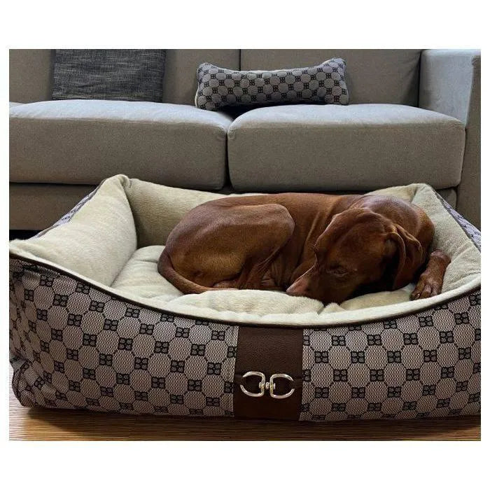 Bowsers Signature Scoop Dog Bed - Signature Coco / Microvelvet / Small | OmniaPaws