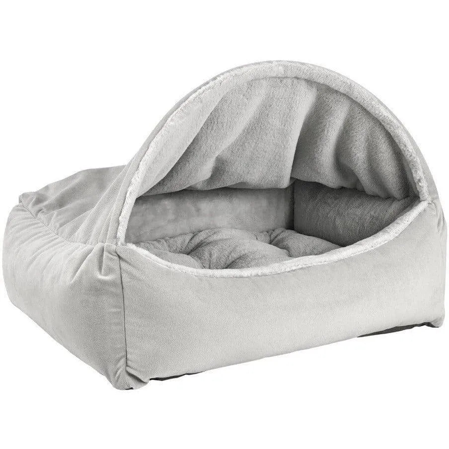 Bowsers Canopy Dog Bed - Cloud / Faux Fur / Small | OmniaPaws