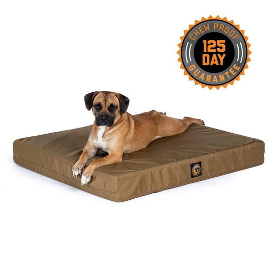 Solid Color Gorilla Ballistic Tough Orthopedic Dog Bed™ - Small / Orthopedic / Ballistic Red | OmniaPaws