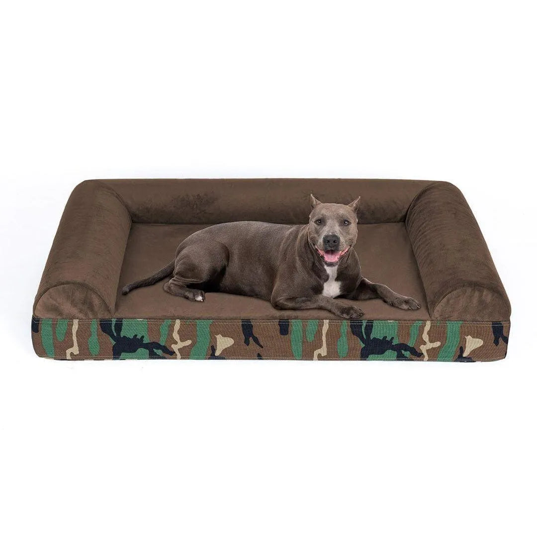 Ultra Vel Orthopedic Dog Couch - Small / Woodlands Brown | OmniaPaws