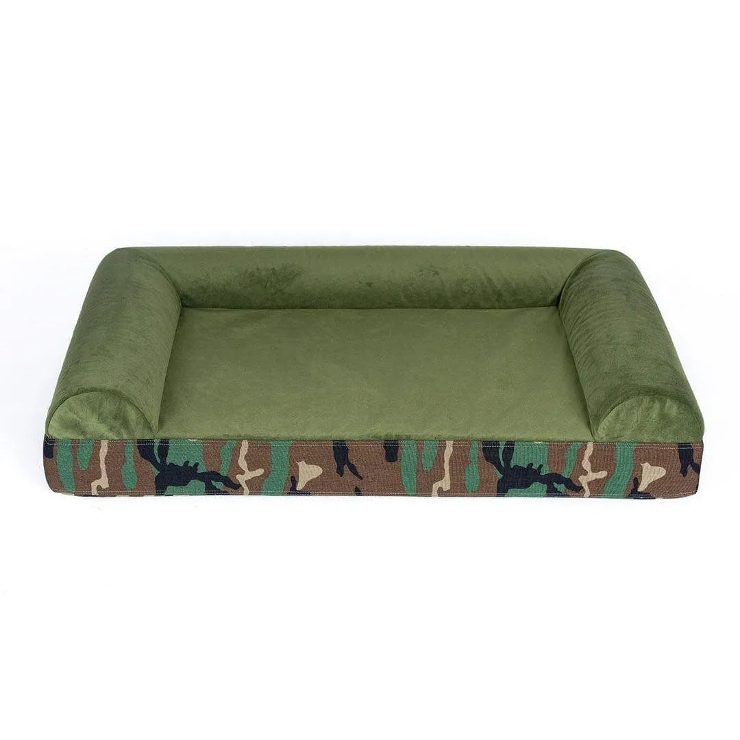 Ultra Vel Orthopedic Dog Couch - Small / Woodlands Olive | OmniaPaws