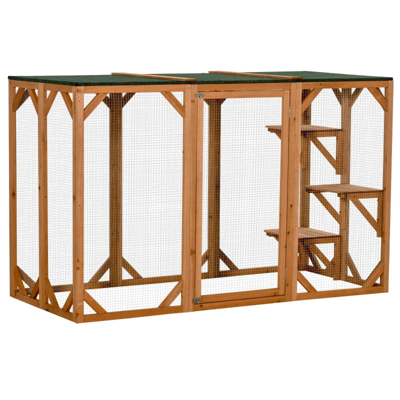 PawHut Catio Outdoor Enclosure - 70.75" x 31.5" x 44" - OmniaPaws