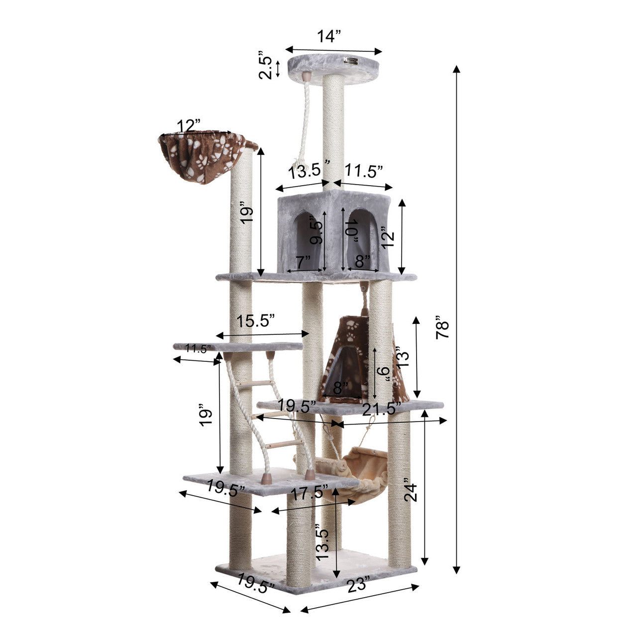 Armarkat Classic Cat Tree A7802 - Default Title | OmniaPaws