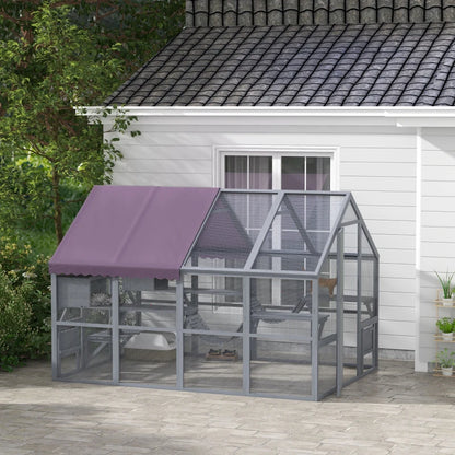 PawHut Catio Outdoor Enclosure - 110.2" x 73" x 74" - OmniaPaws