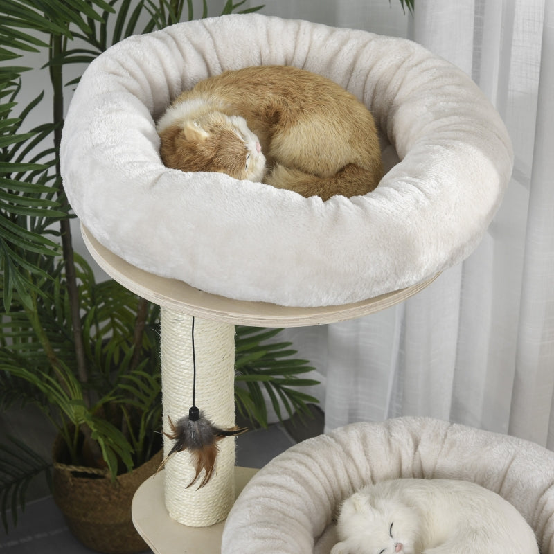 PawHut 3-Level Cat Tree with Sisal Scratching Posts - OmniaPaws