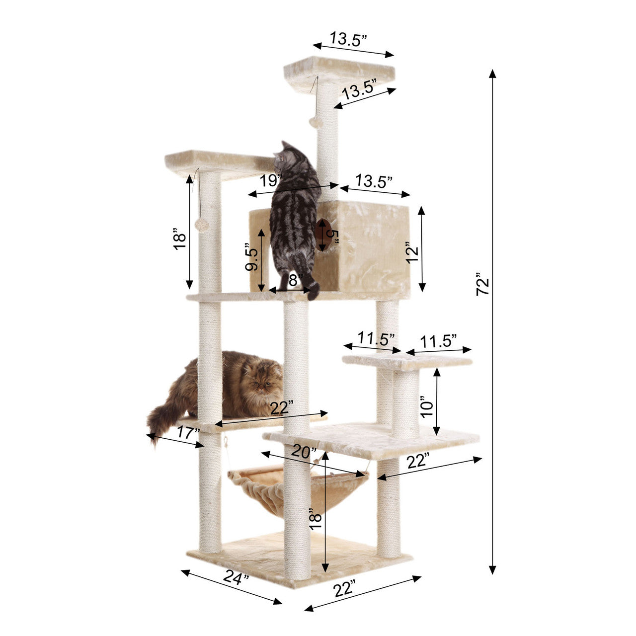 Armarkat Classic Cat Tree A7202 - Default Title | OmniaPaws