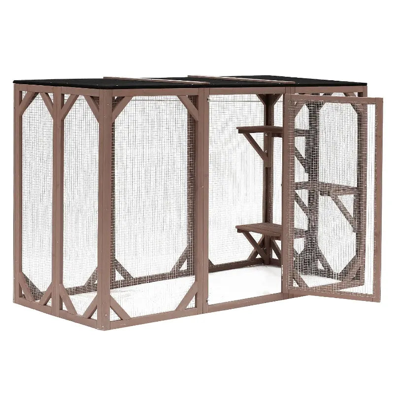 PawHut Catio Outdoor Enclosure - 70.75" x 31.5" x 44" - OmniaPaws