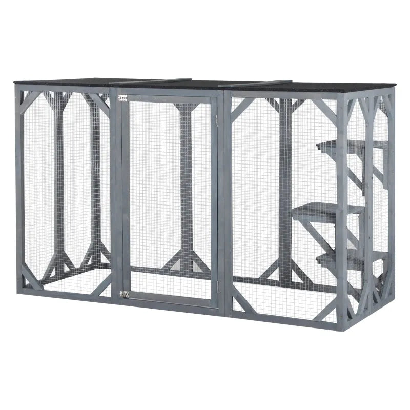 PawHut Catio Outdoor Enclosure - 70.75" x 31.5" x 44" - OmniaPaws