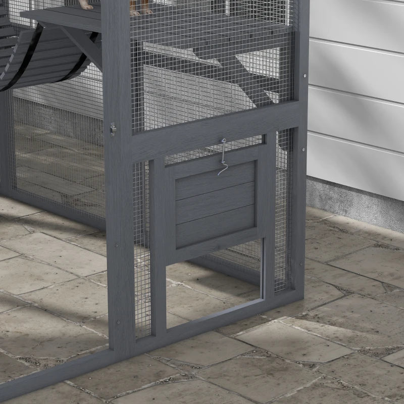 PawHut Catio Outdoor Enclosure - 110.2" x 73" x 74" - OmniaPaws