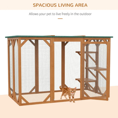 PawHut Catio Outdoor Enclosure - 70.75" x 31.5" x 44" - OmniaPaws