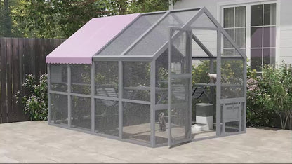 PawHut Catio Outdoor Enclosure - 110.2" x 73" x 74"