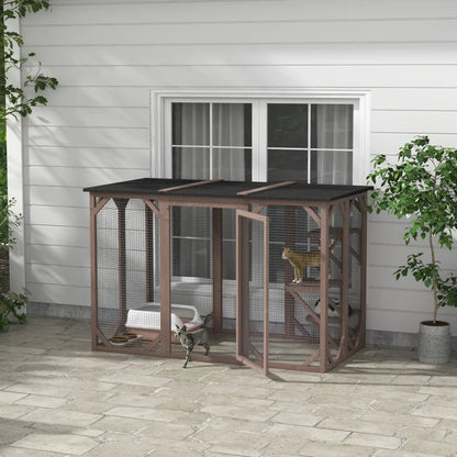 PawHut Catio Outdoor Enclosure - 70.75" x 31.5" x 44" - OmniaPaws