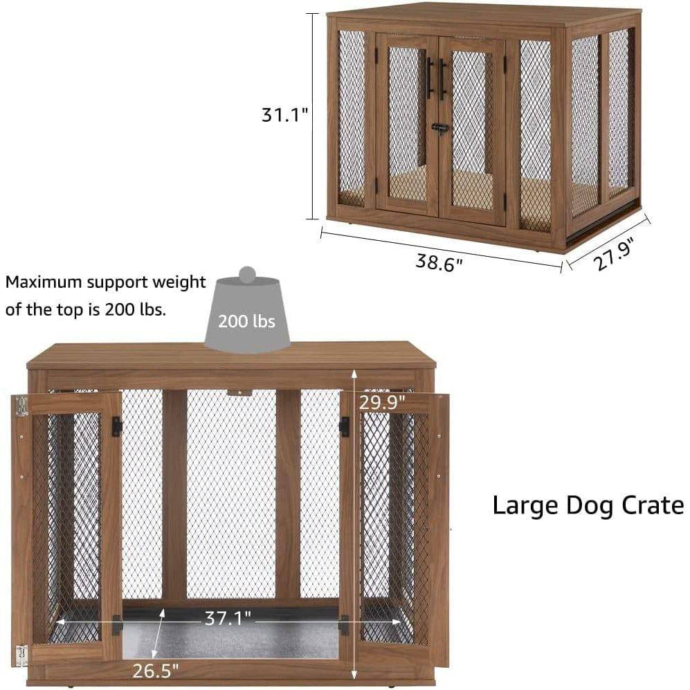 Unipaws Furniture Dog Crate with Cushion and Tray - OmniaPaws