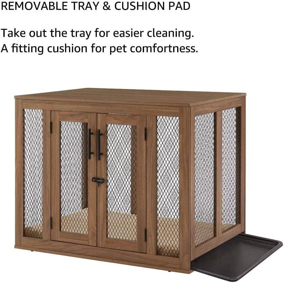 Unipaws Furniture Dog Crate with Cushion and Tray - OmniaPaws