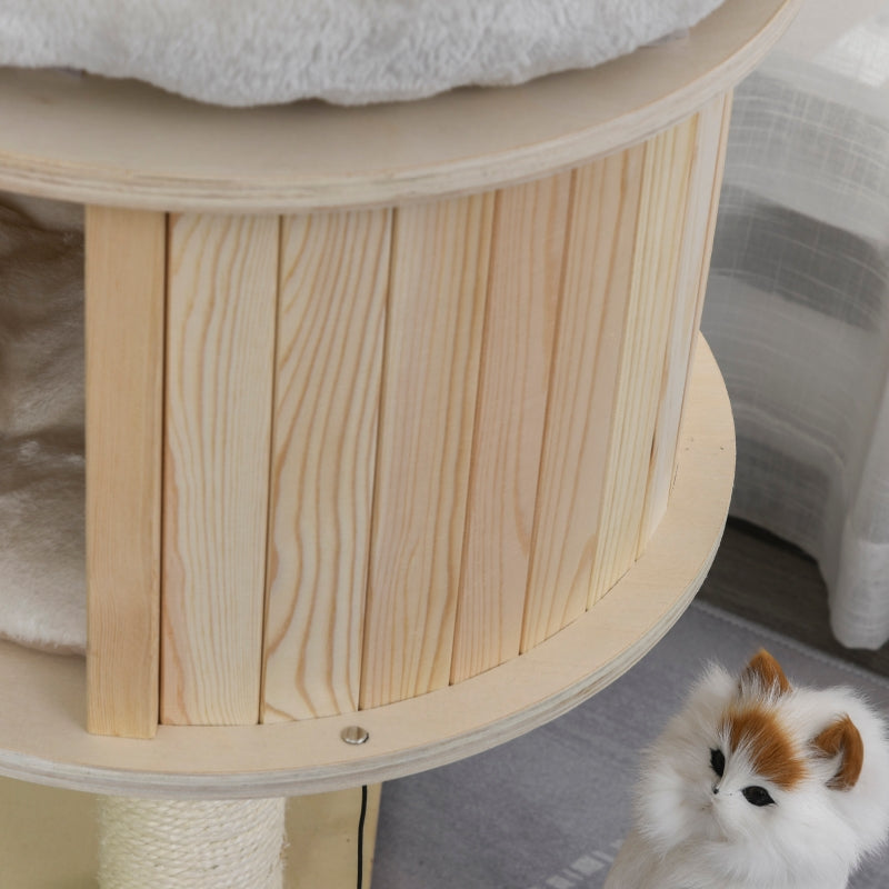 PawHut 3-Level Cat Tree with Sisal Scratching Posts - OmniaPaws