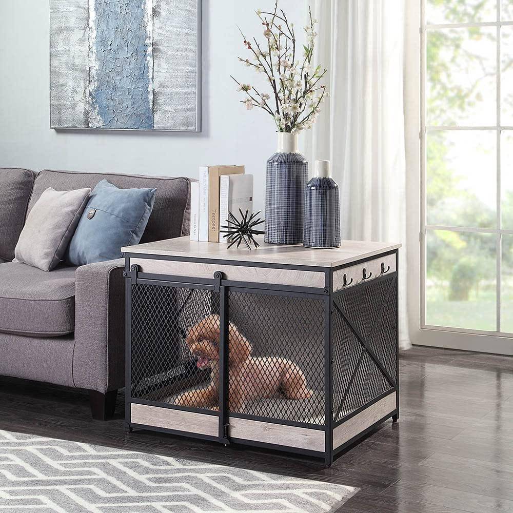 Unipaws Furniture Style Sliding Door Dog Crate - OmniaPaws