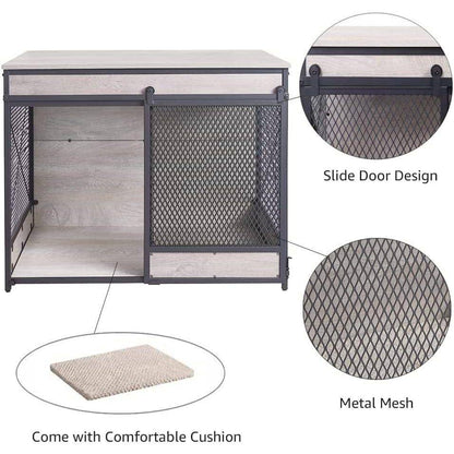 Unipaws Furniture Style Sliding Door Dog Crate - OmniaPaws