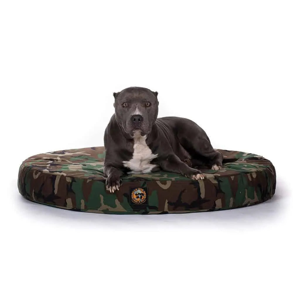 Gorilla Tough Round Camo Orthopedic Dog Bed™ - Small / Orthopedic / Desert Camo | OmniaPaws