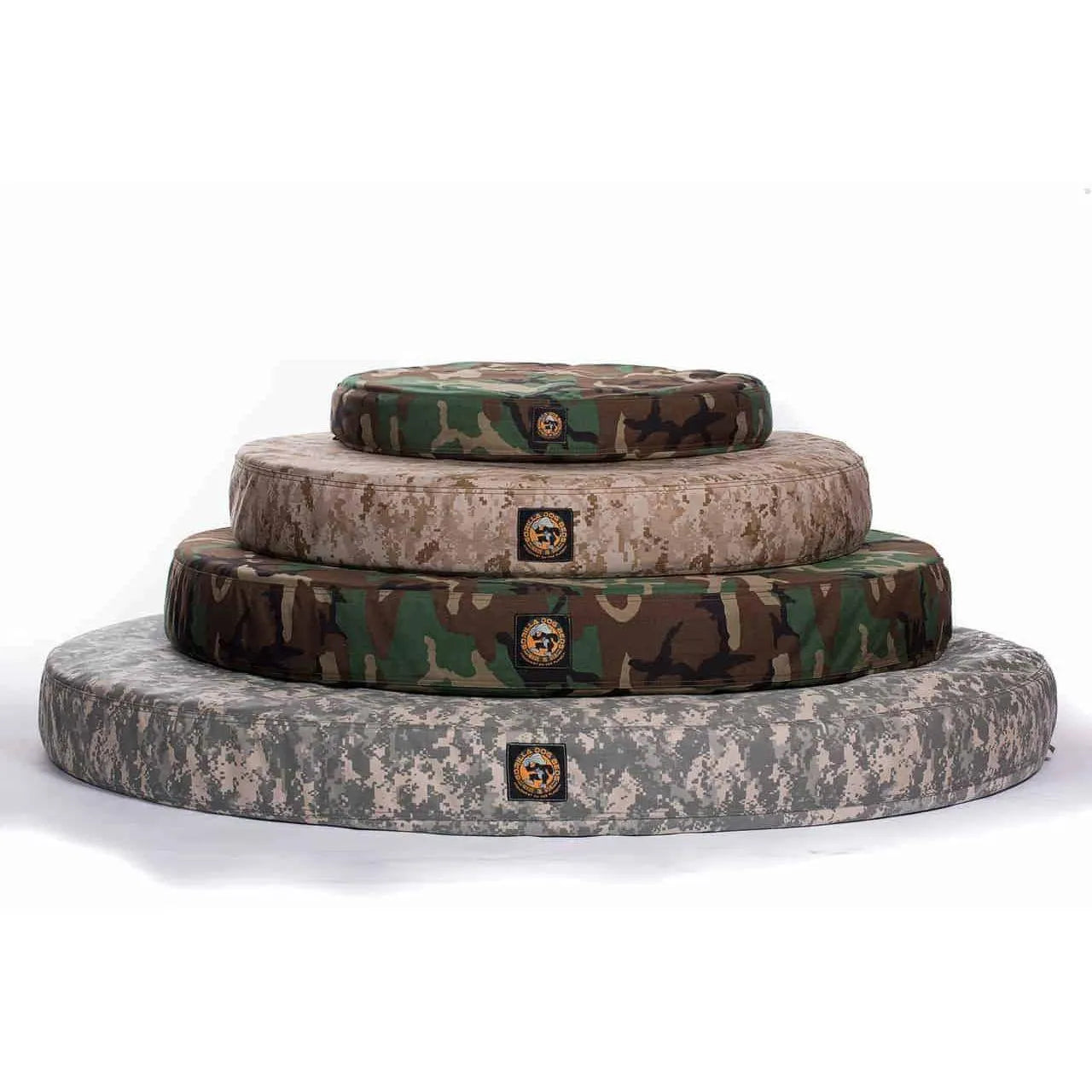 Gorilla Tough Round Camo Orthopedic Dog Bed™ - Small / Orthopedic / Desert Camo | OmniaPaws