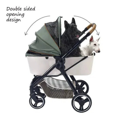 Ibiyaya Retro Luxe Pet Stroller - Soft Sage | OmniaPaws