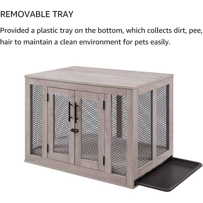 Unipaws Furniture Dog Crate with Cushion and Tray - OmniaPaws