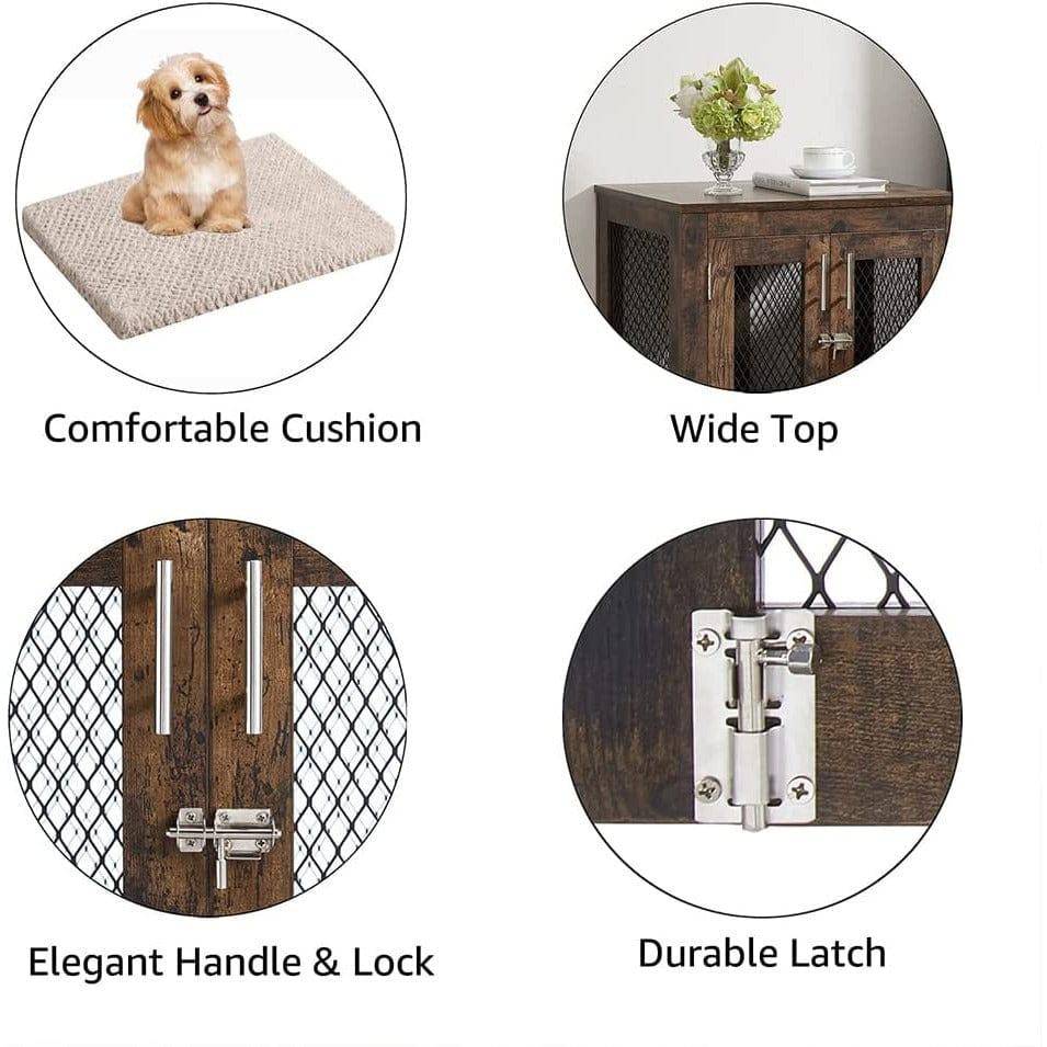 Unipaws Furniture Dog Crate with Cushion and Tray - OmniaPaws