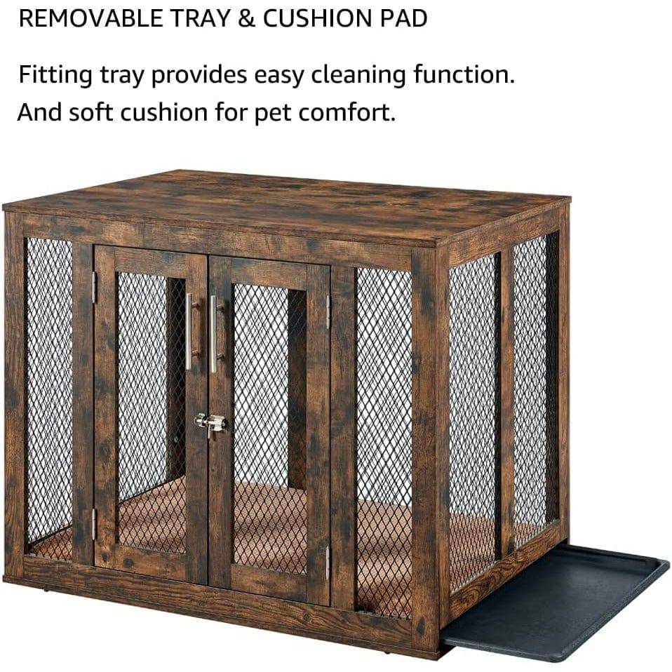 Unipaws Furniture Dog Crate with Cushion and Tray - OmniaPaws