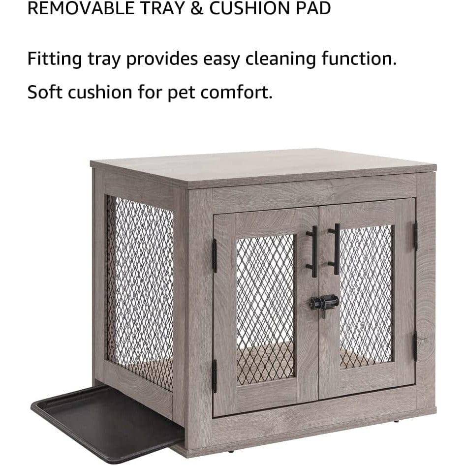 Unipaws Furniture Dog Crate with Cushion and Tray - OmniaPaws