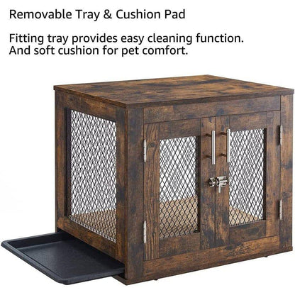 Unipaws Furniture Dog Crate with Cushion and Tray - OmniaPaws