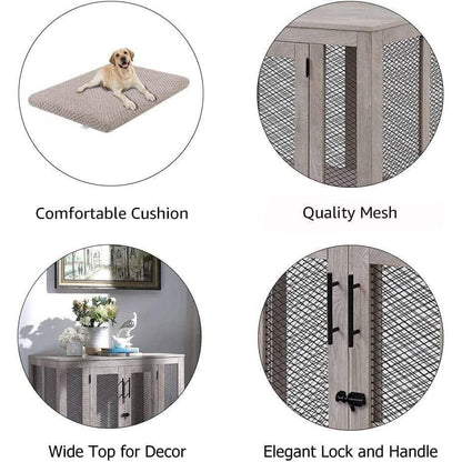 Unipaws Furniture Dog Crate with Cushion and Tray - OmniaPaws