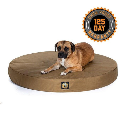 Solid Color Gorilla Ballistic Tough Round Orthopedic Dog Bed™ - OmniaPaws