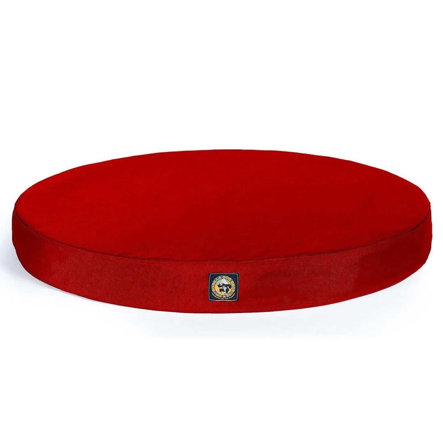 Solid Color Gorilla Ballistic Tough Round Orthopedic Dog Bed™ - Small / Orthopedic / Ballistic Red | OmniaPaws