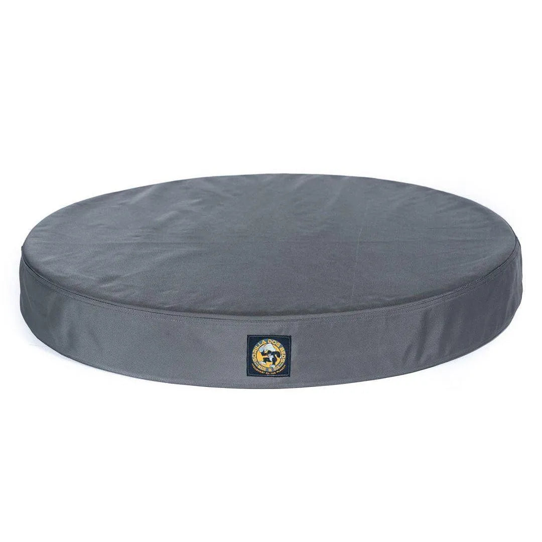 Solid Color Gorilla Ballistic Tough Round Orthopedic Dog Bed™ - Small / Memory Foam Orthopedic / Gray | OmniaPaws